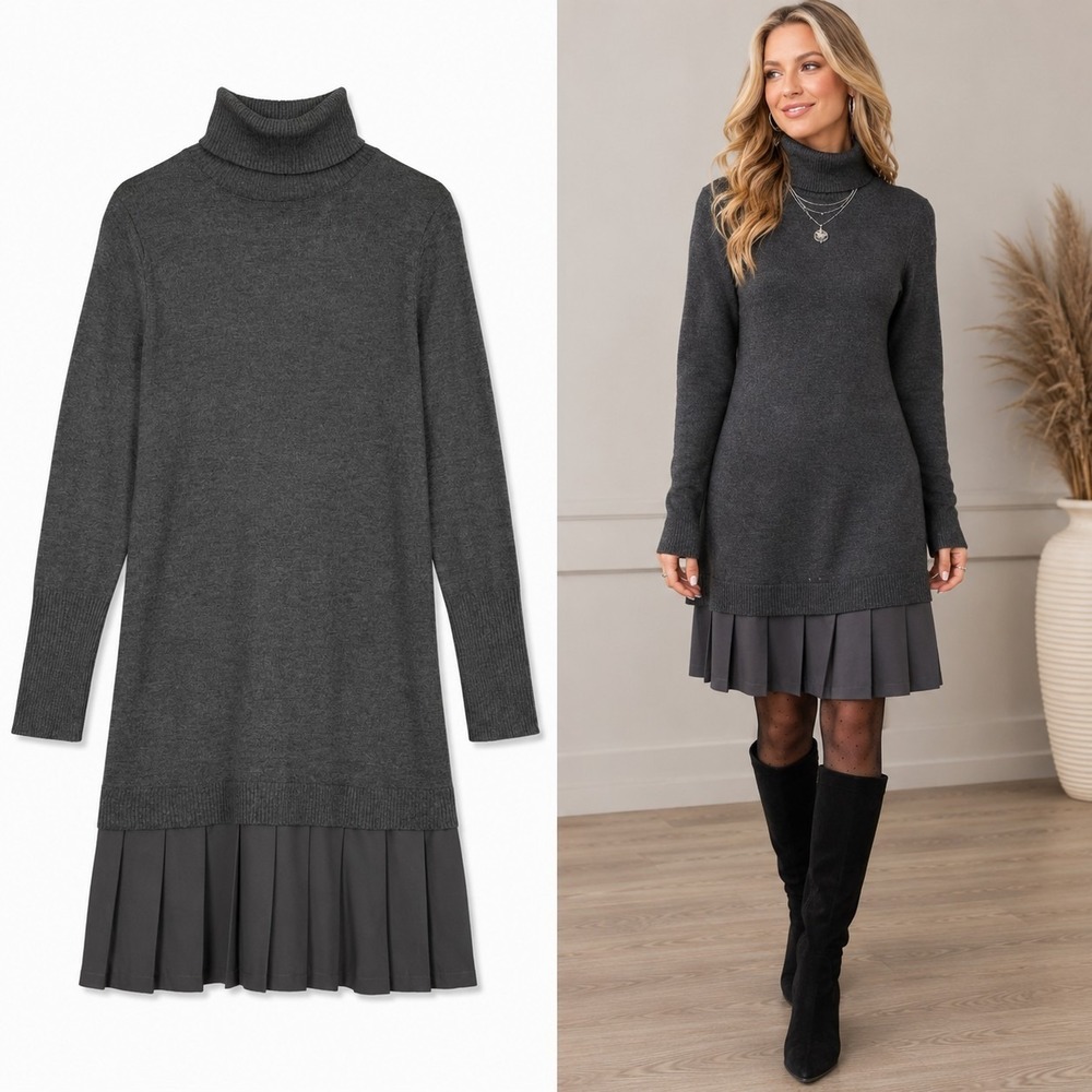 Soft Surroundings Chloe Turtleneck Sweater Dress M Quiet Luxury‎ Academia Preppy
